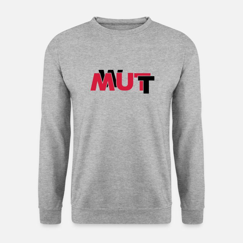 Wut oder Mut - Unisex Pullover - Weißgrau meliert