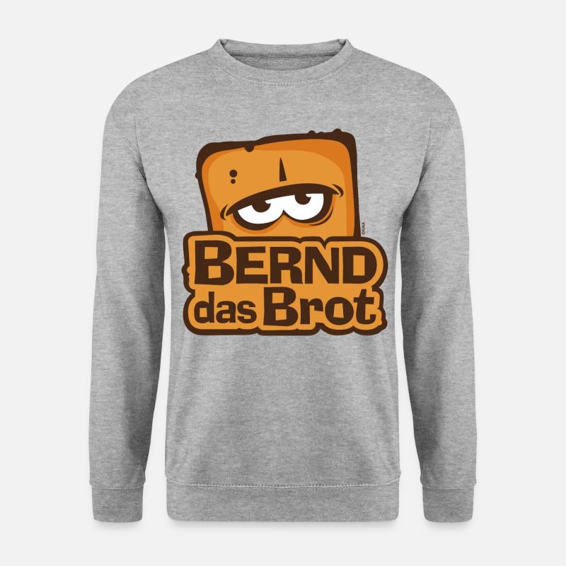 Bernd Das Brot Logo - Unisex Pullover - Weißgrau meliert