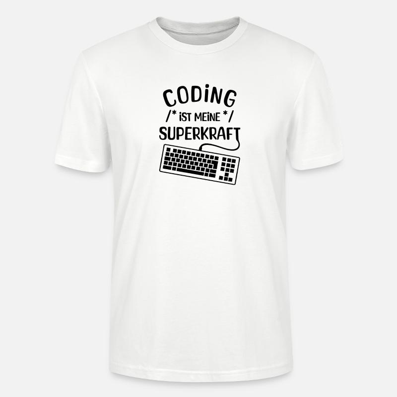 Computer Code Statement Developer Computergeek - Stanley/Stella CRAFTER Unisex Organic T-Shirt - white