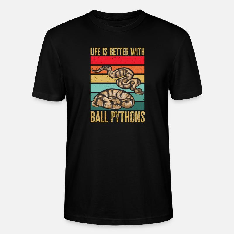 Ball Python Snake King Python - Stanley/Stella CRAFTER Unisex Organic T-Shirt - black