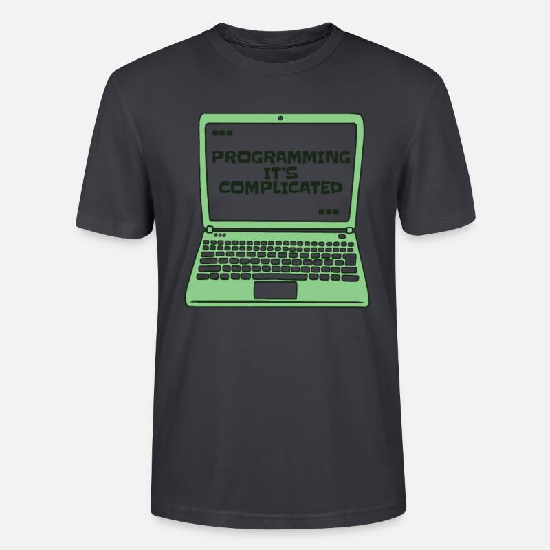 Programming It's Complicated Developer Coder - Stanley/Stella Unisex Bio-T-Shirt CRAFTER - Dunkles Graublau