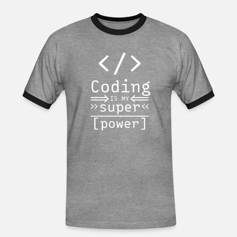 Software Coding Hacker Programmieren Programmierer - Männer Kontrast-T-Shirt - Grau meliert/Schwarz