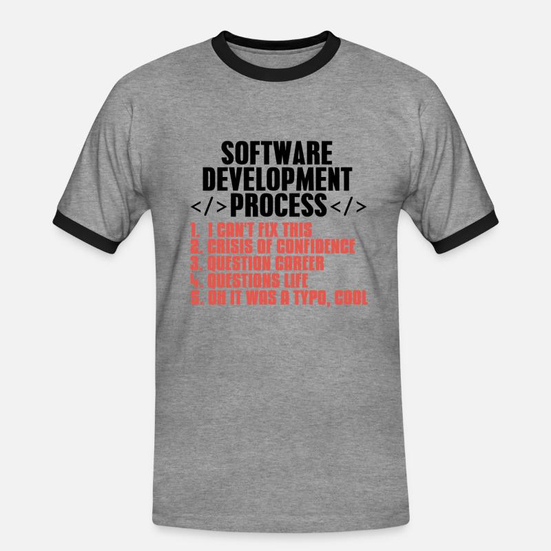 Programmer Coder Software Developer Gift - Men's Ringer Shirt - heather grey/black