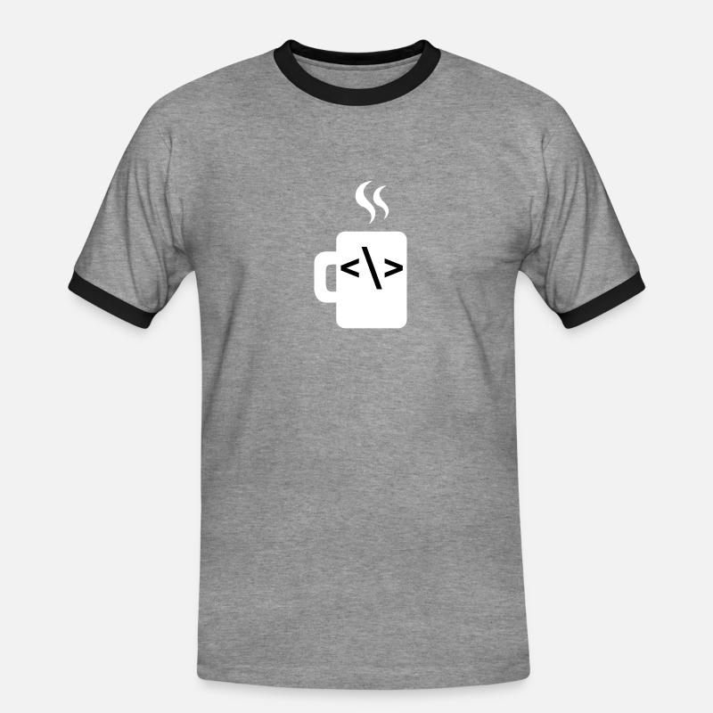 JavaScript-Codesoftware-Entwickler Kaffee Java - Männer Kontrast-T-Shirt - Grau meliert/Schwarz