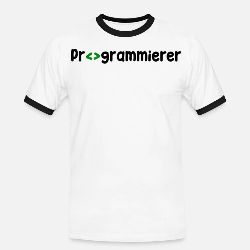 Programmer, Developer, Web Developer, Scripting - Men's Ringer Shirt - white/black