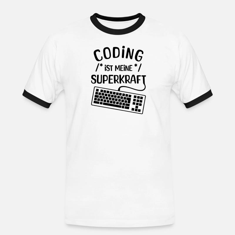 Computer Code Statement Developer Computerfreak - Männer Kontrast-T-Shirt - Weiß/Schwarz