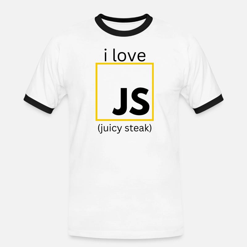 JavaScript web developer funny programming - Men's Ringer Shirt - white/black