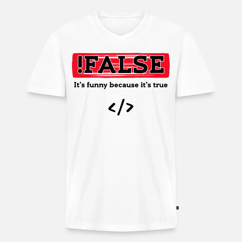 Code Debug Programmierer Developer Lustige Sprüche - Männer Premium Bio T-Shirt mit V-Ausschnitt - Weiß