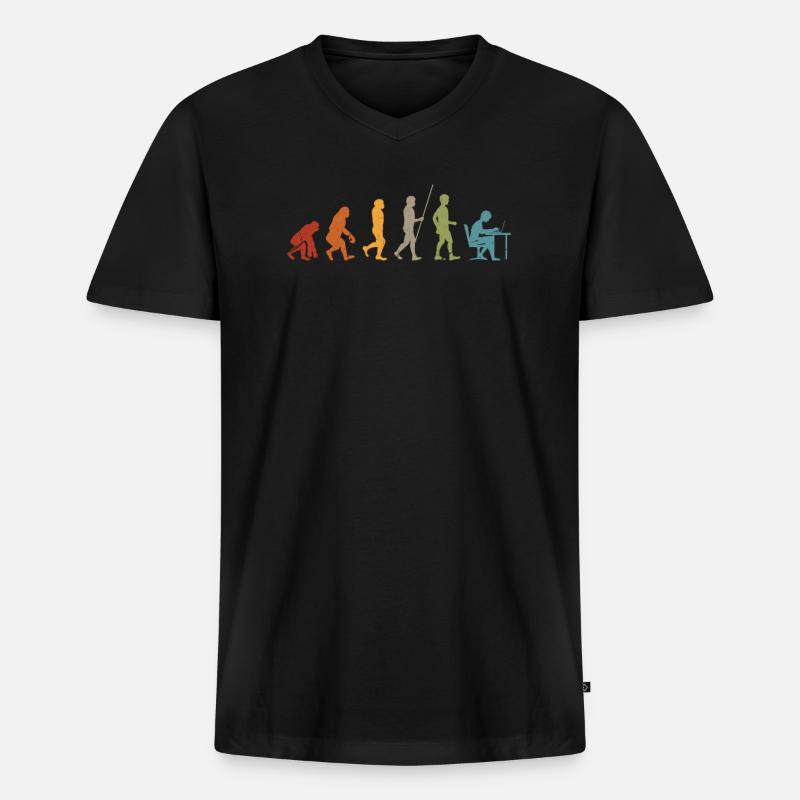 Programmer evolution computer programming - Men's Premium Organic T-shirt with V-neck - black