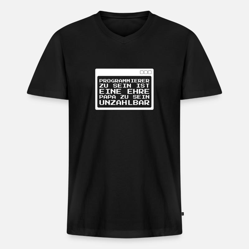Developer Coder Programmer - Men's Premium Organic T-shirt with V-neck - black