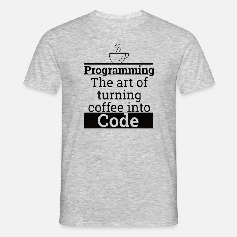 "Programming Coffee to Code" | Programmierer - Männer T-Shirt - Grau meliert