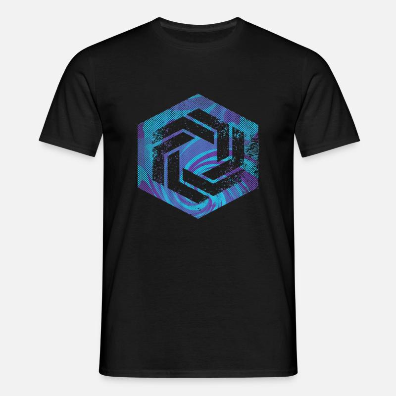 hexagon programming programmer coding geometric - Men's T-Shirt - black