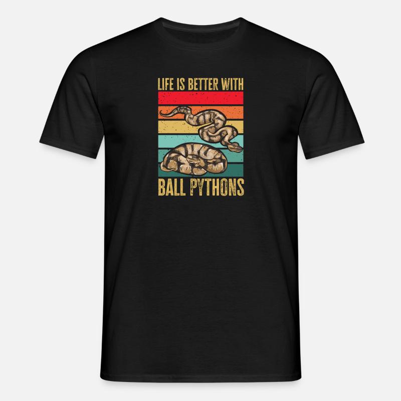 Ball Python Snake King Python - Men's T-Shirt - black