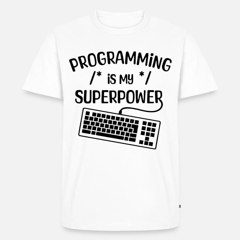 Computerfreak Statement Developer Programmierer - Männer Premium Bio T-Shirt - Weiß