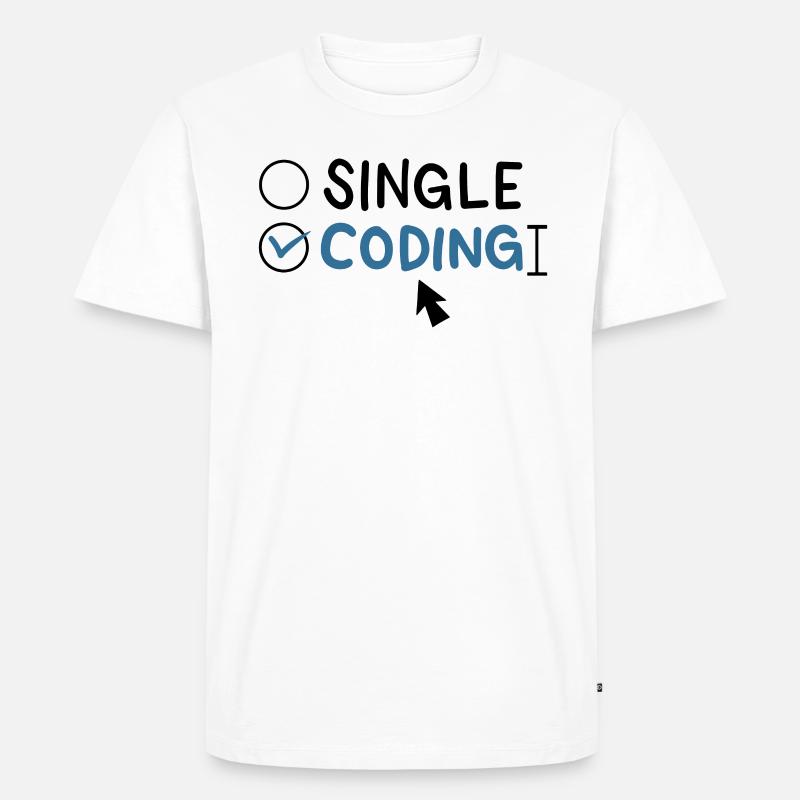 Programmierung Single Coding Software Engineer - Männer Premium Bio T-Shirt - Weiß