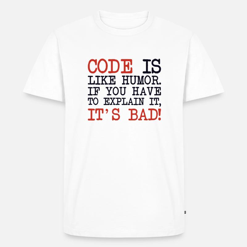 Code Explanation Developer Software Developer - Men's Premium Organic T-Shirt - white