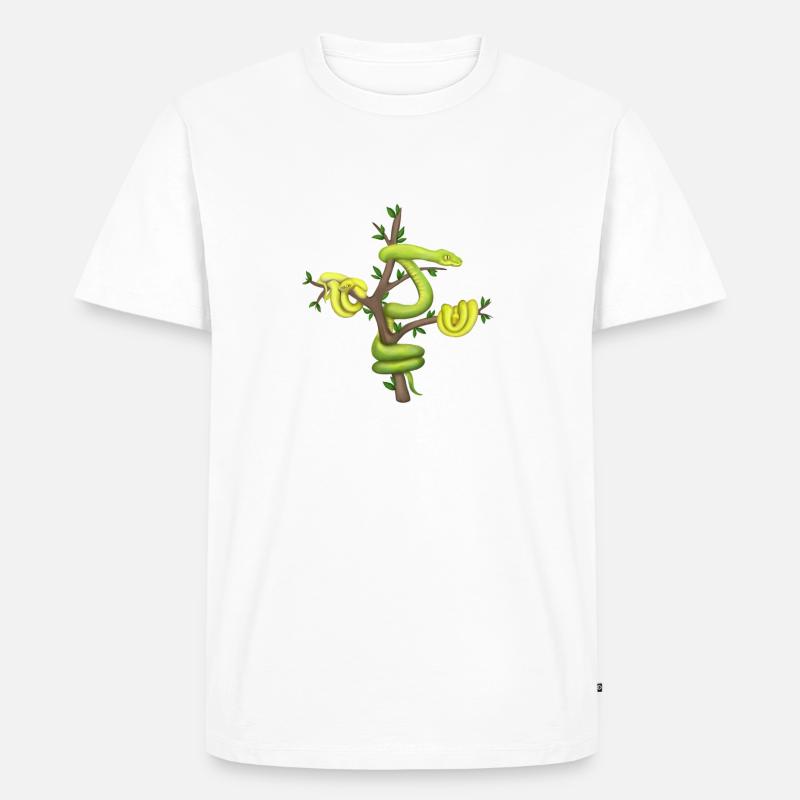 The Green Python - Tree Python - Men's Premium Organic T-Shirt - white