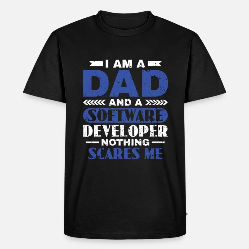Software Developer Dad - Software Programmierer - Männer Premium Bio T-Shirt - Schwarz
