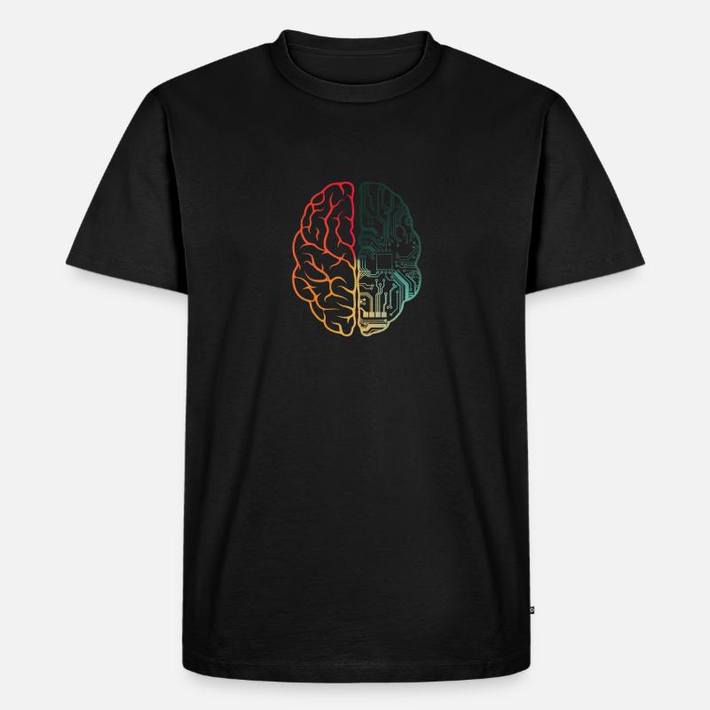Programmeur Coding - Developer Programming Brain - T-shirt Premium bio Homme - noir