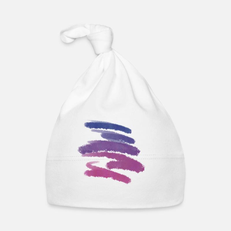 Rayas básicas azul rosa - Gorro orgánico bebé - blanco