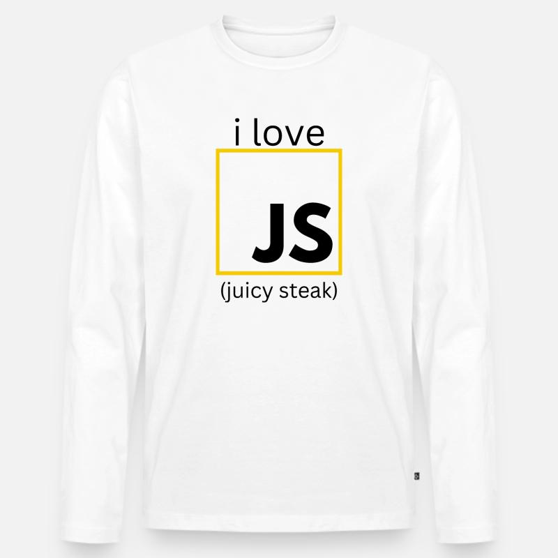 JavaScript web developer funny programming - Men's Premium Organic Long Sleeve Shirt - white