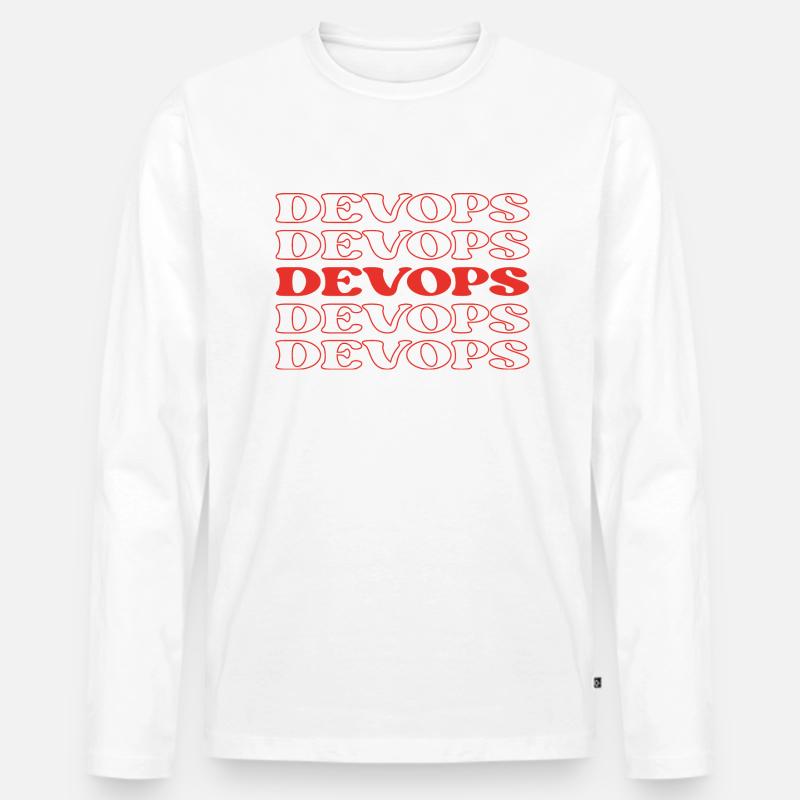 Devops Developer Operations Engineer Devops - Männer Premium Bio Langarmshirt - Weiß