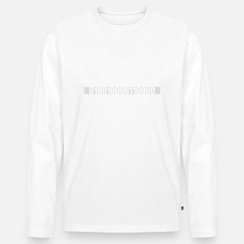 Binary Code Program Language - Men's Premium Organic Long Sleeve Shirt - white