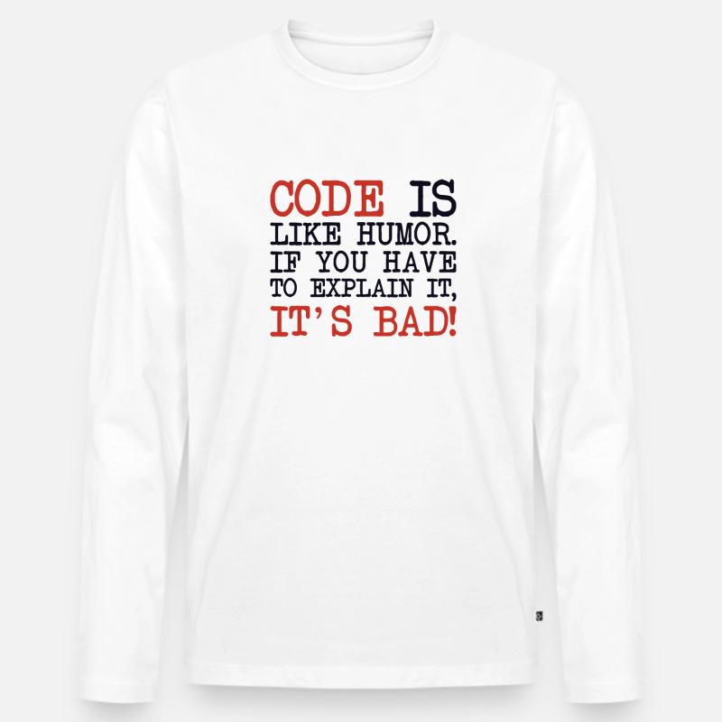Code Explanation Developer Software Developer - Men's Premium Organic Long Sleeve Shirt - undefined