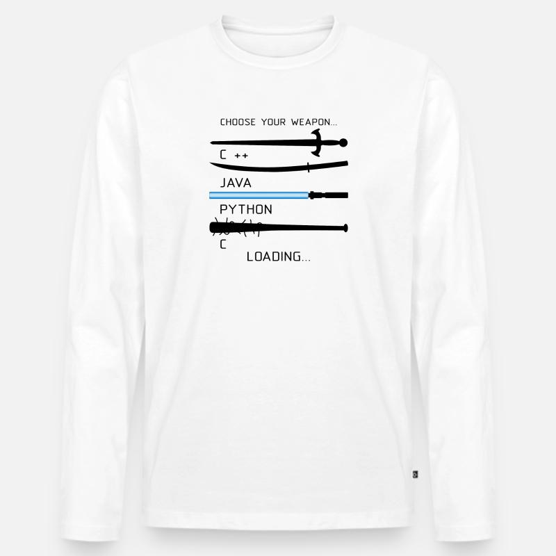 Coding Java Programmer Profession Gift - Men's Premium Organic Long Sleeve Shirt - white