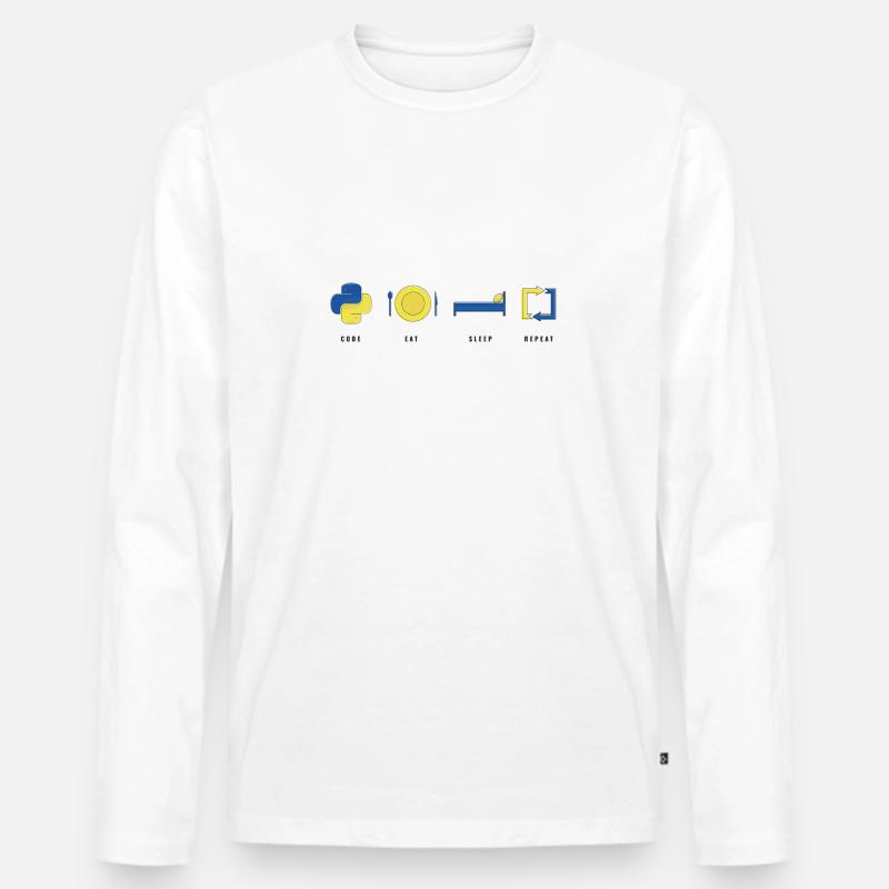 CODER PYTHON LIFE - Men's Premium Organic Long Sleeve Shirt - white