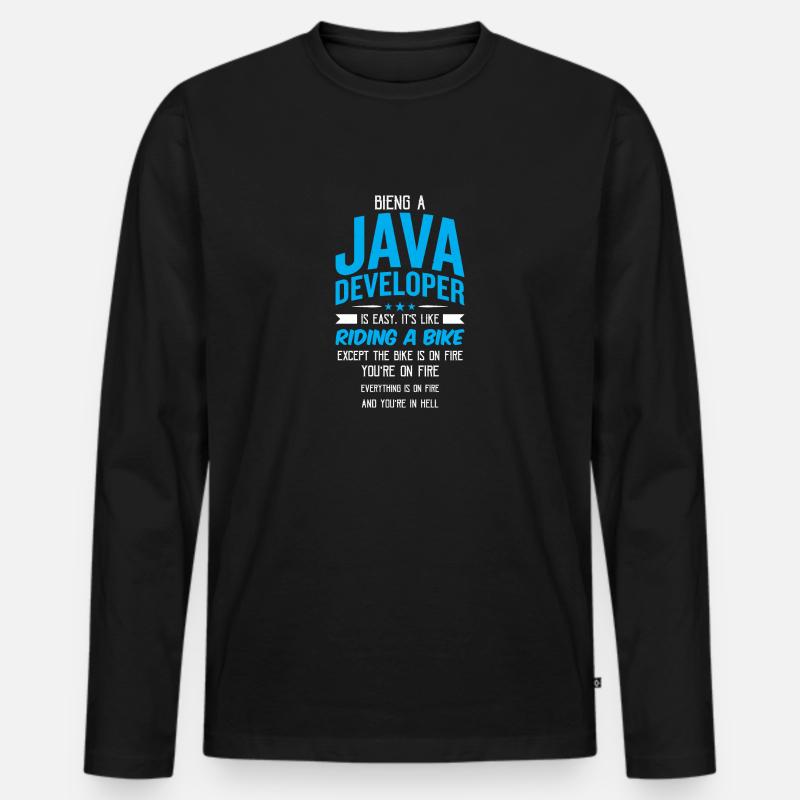Java Developer - Männer Premium Bio Langarmshirt - Schwarz