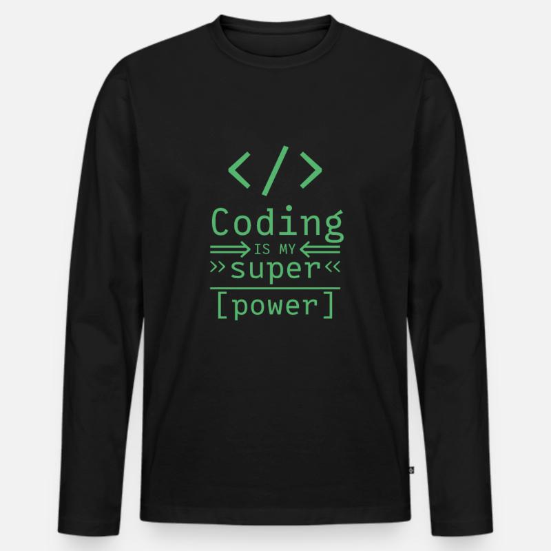 Programmer software Coder codeur - T-shirt manches longues Premium bio Homme - noir