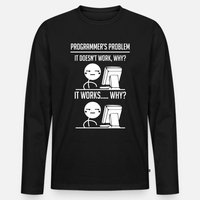 Programmer Code Developer - Men's Premium Organic Long Sleeve Shirt - black