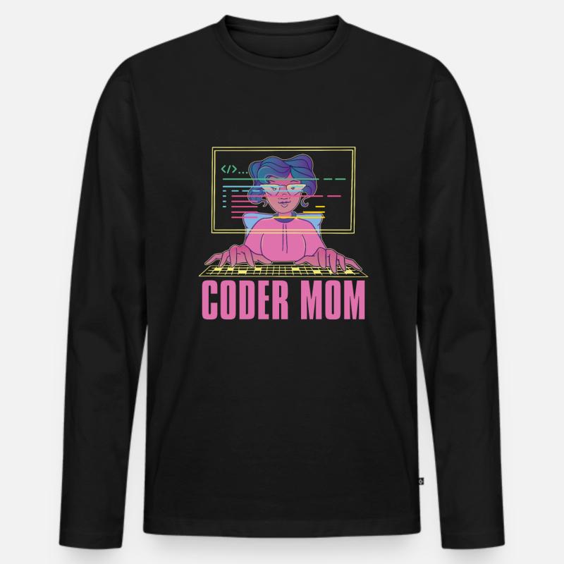 Programmer Coder Software Developer - Men's Premium Organic Long Sleeve Shirt - black