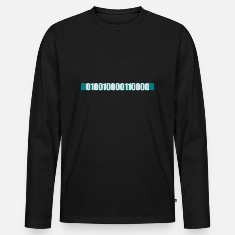 Binary Code Program Language - Men's Premium Organic Long Sleeve Shirt - black
