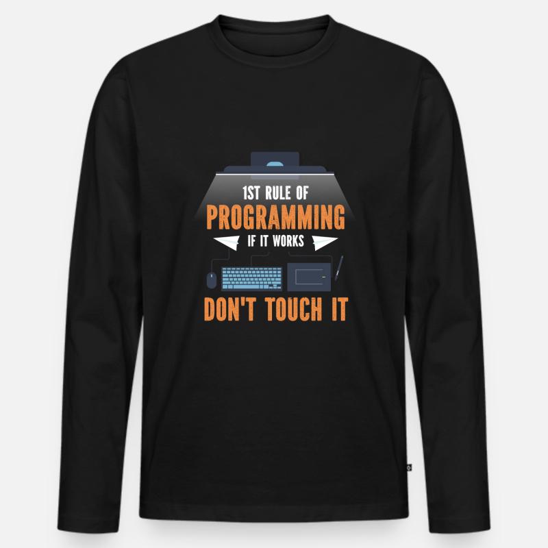 Programmierer Programmierung Code Computer - Männer Premium Bio Langarmshirt - Schwarz