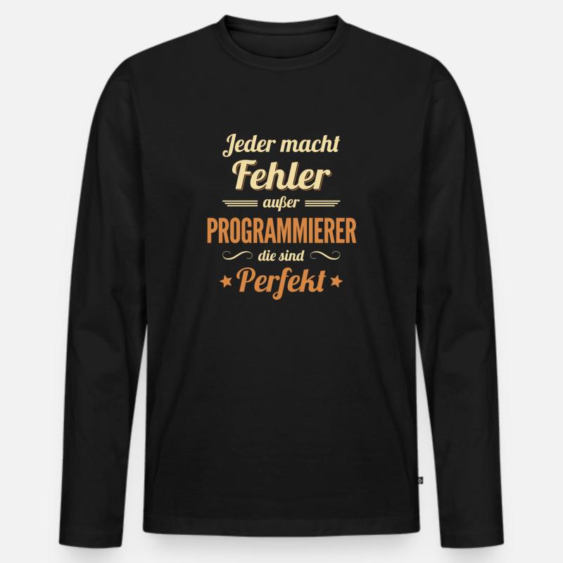 Programmierer sind Perfekt Coder Engineer - Men's Premium Organic Long Sleeve Shirt - black