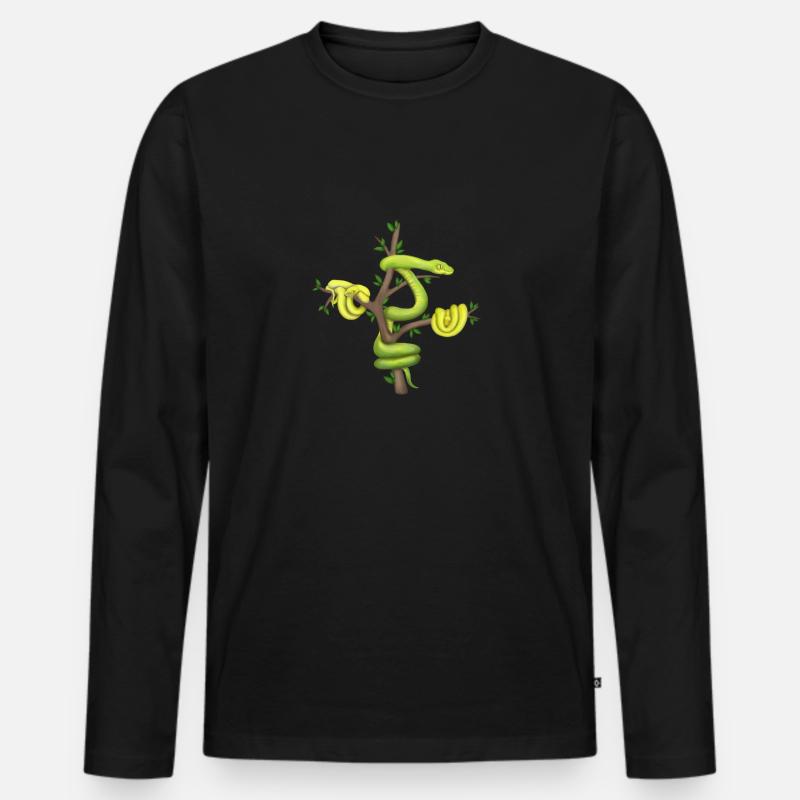 The Green Python - Tree Python - Men's Premium Organic Long Sleeve Shirt - black