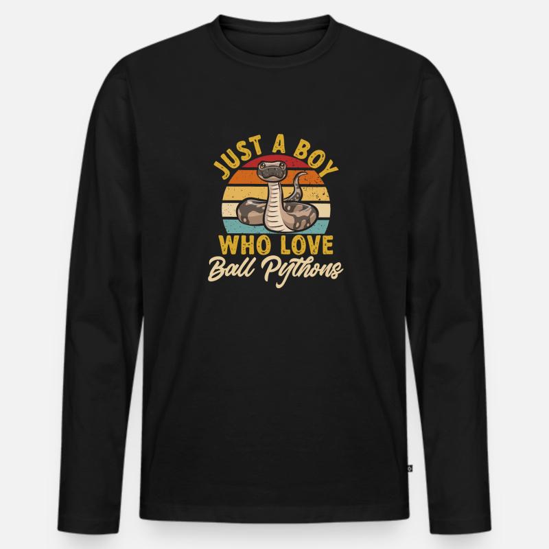 Ball Python Schlange Königspython - Männer Premium Bio Langarmshirt - Schwarz