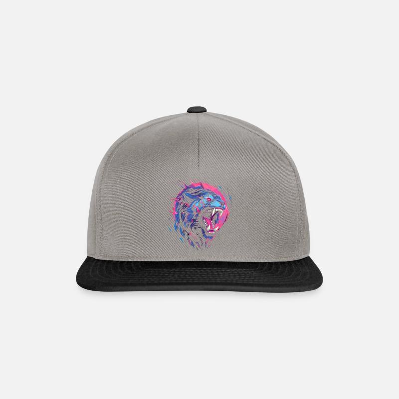 Synthwave Tiger - Snapback Cap - graphite/black