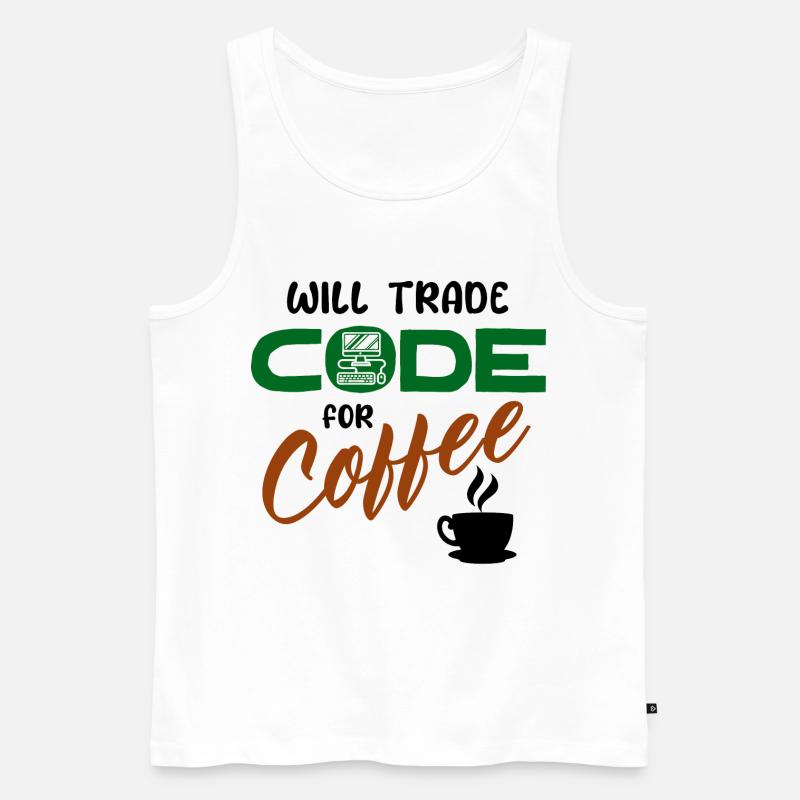 Code Statement Developer Computerfreak Informatik - Männer Premium Bio Tank Top - Weiß