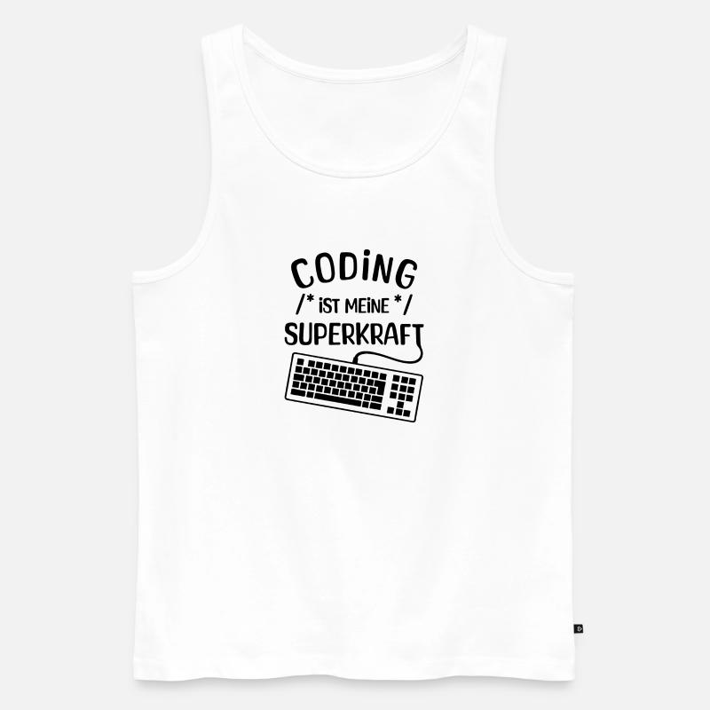 Computer Code Statement Developer Computerfreak - Männer Premium Bio Tank Top - Weiß