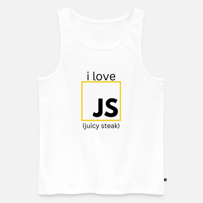 JavaScript web developer funny programming - Men's Premium Organic Tank Top - white