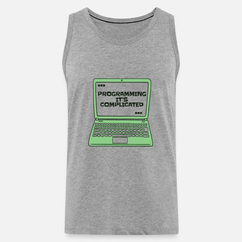 Programming It's Complicated Developer Coder - Männer Premium Bio Tank Top - Grau meliert