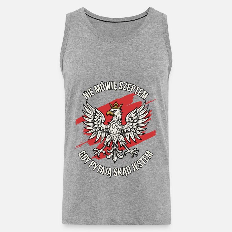 Polish Eagle Pride Statement Design - Männer Premium Bio Tank Top - Grau meliert