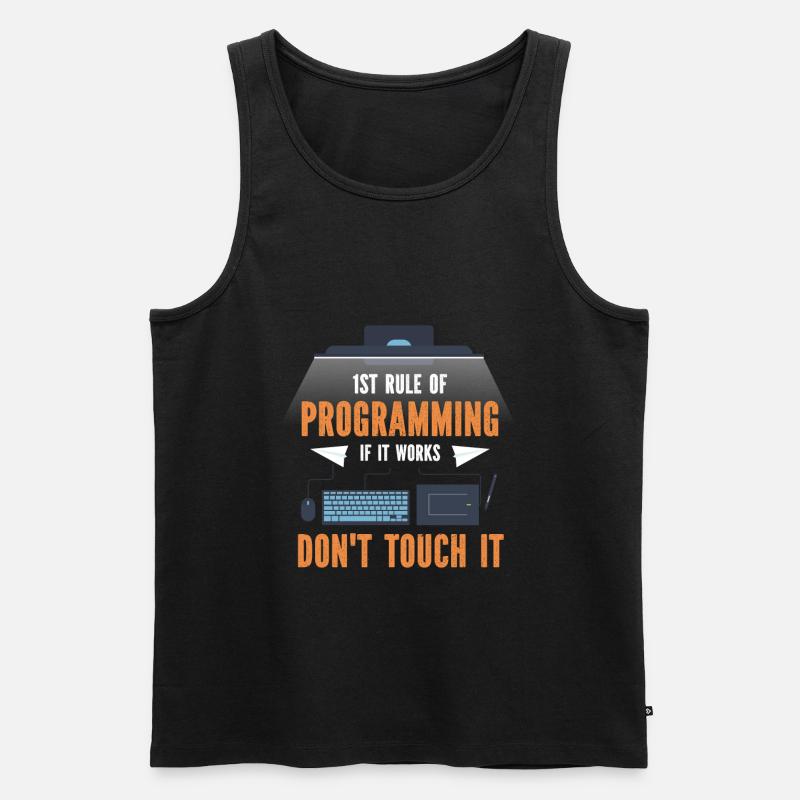 Programmer Programming Code Computer - Men's Premium Organic Tank Top - black