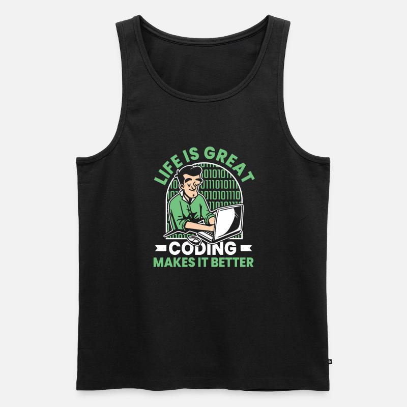 Developer Coder Programmer Funny - Men's Premium Organic Tank Top - black