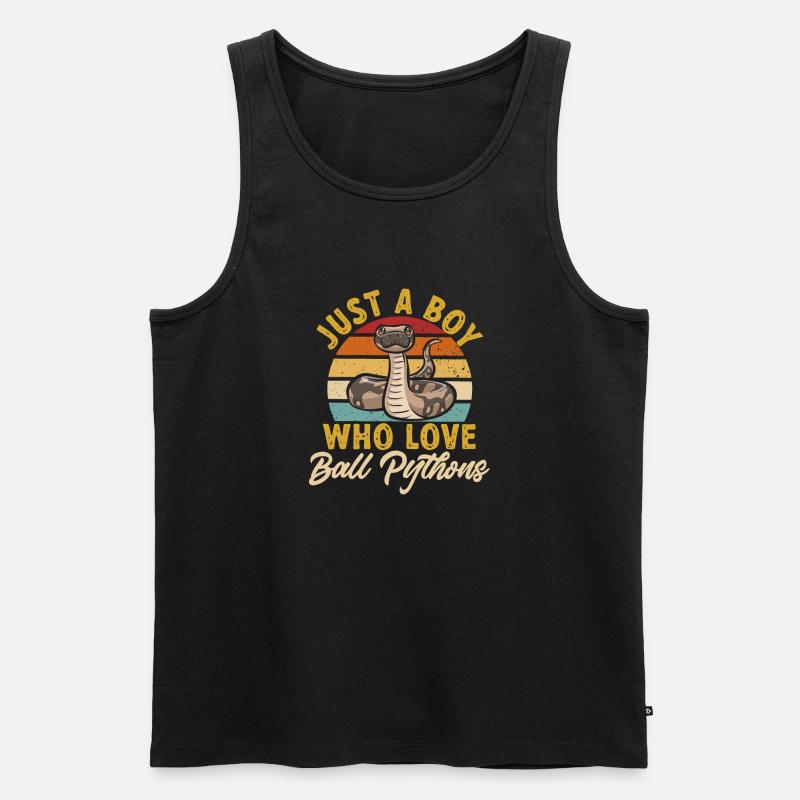 Ball Python Snake King Python - Men's Premium Organic Tank Top - black