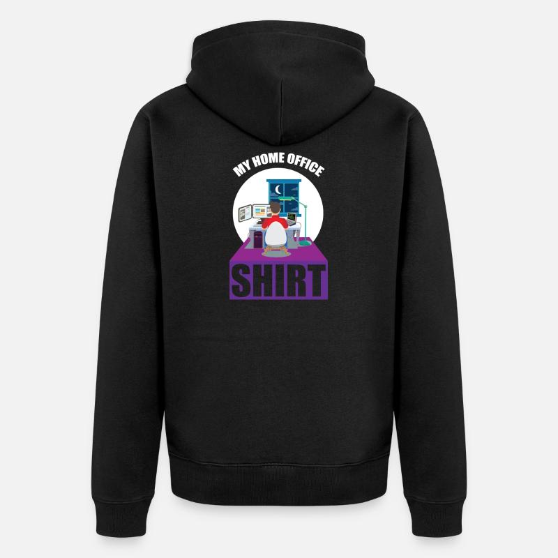 Night Shift Coder Programmer Desk Graphic - Unisex Premium Bio Zip Hoodie - Schwarz