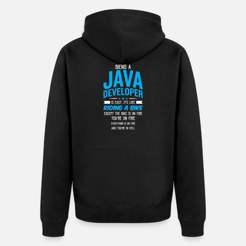 Java Developer - Veste à capuche bio Premium Unisexe - noir